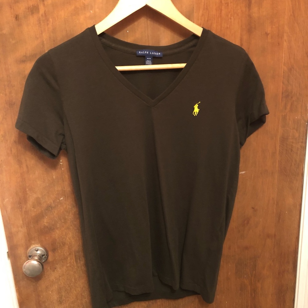 Women’s Army Green with yellow pony tee